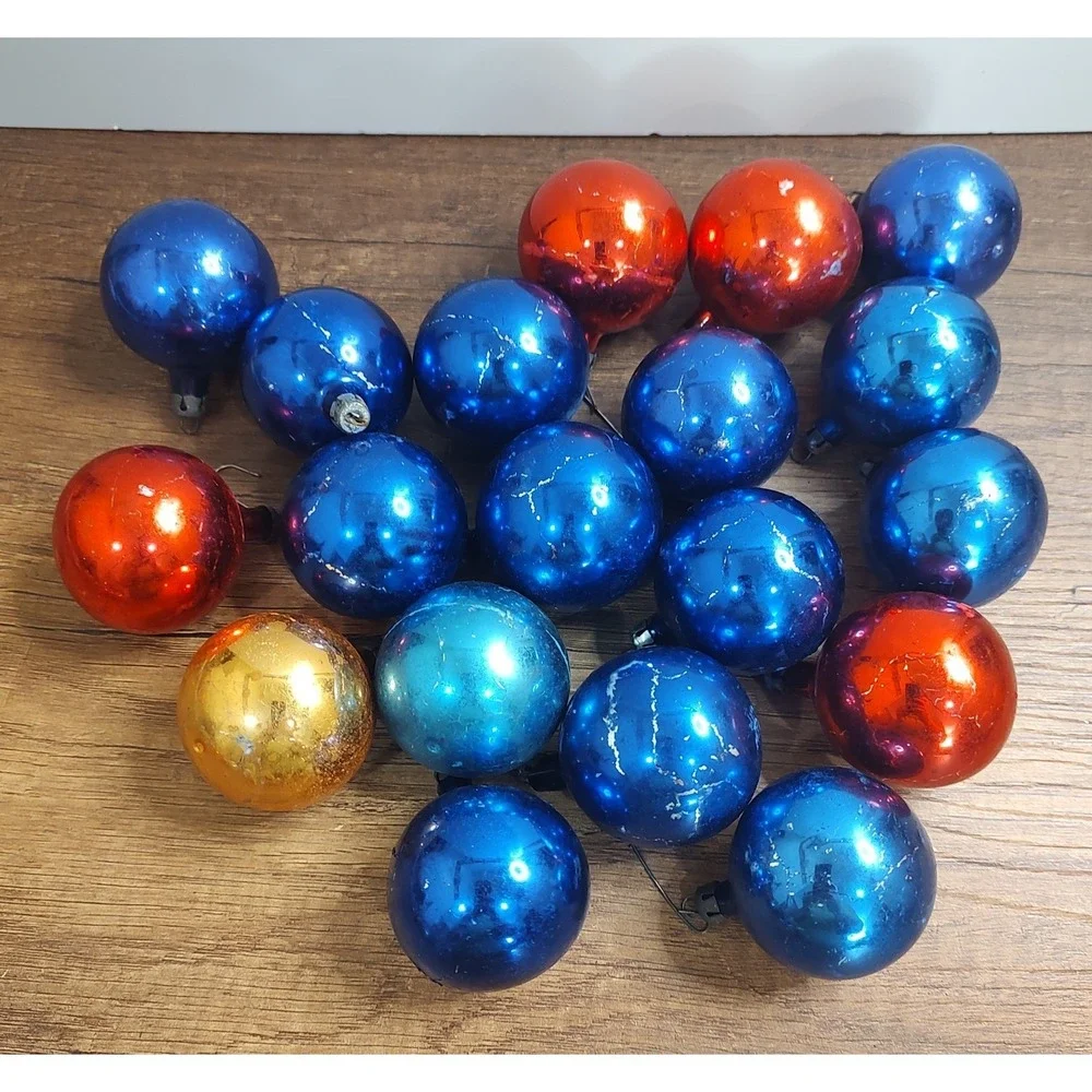 Vintage Mercury Glass Ball Christmas Ornaments 1 25